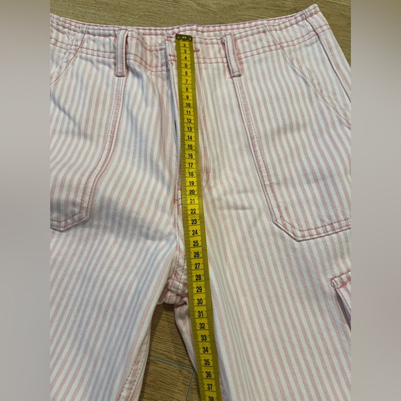 Zara pink stripped cargo pants - Picture 5 of 11